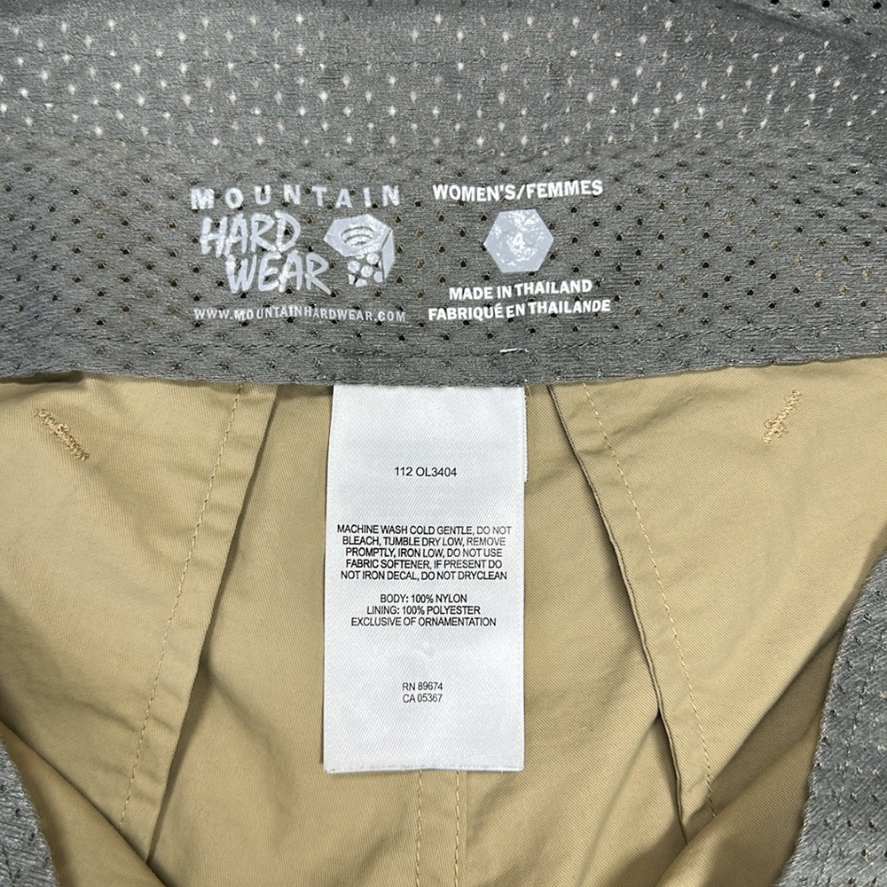 Mountain Hardware Women's Belted Cargo Shorts sz 4 Tan Nylon Hiking Outdoor 8” - Picture 9 of 16